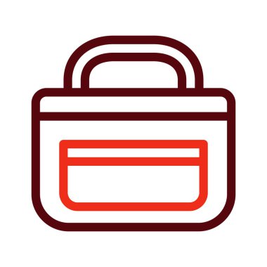 Kişisel ve ticari kullanım için Çanta Vektör Kalın Çizgisi İki Renk Simgesi