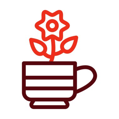 Kişisel ve ticari kullanım için Mug Vektör Kalın Çizgisi İki Renk Simgesi