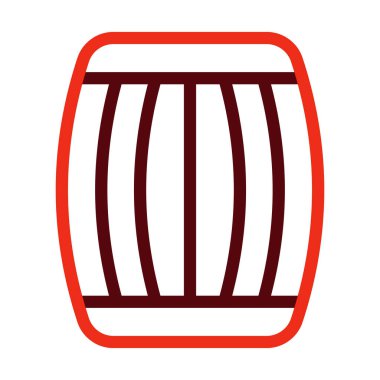 Fıçı Vektör Kalın Çizgisi Kişisel ve Ticari Kullanım İçin İki Renk Simgesi