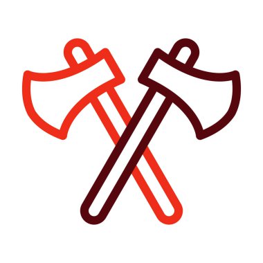 Kişisel ve Ticari Kullanım İçin Eksen Vektör Kalın Çizgisi İki Renk Simgesi