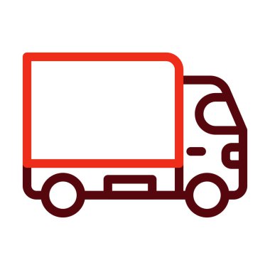 Kamyon Vektör Kalın Çizgisi Kişisel ve Ticari Kullanım İçin İki Renk Simgesi