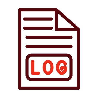 Kişisel ve Ticari Kullanım İçin Günlük Kaydı Kalın Çizgisi İki Renk Simgesi