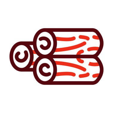 Ahşap Vektör Kalın Çizgisi Kişisel ve Ticari Kullanım İçin İki Renk Simgesi