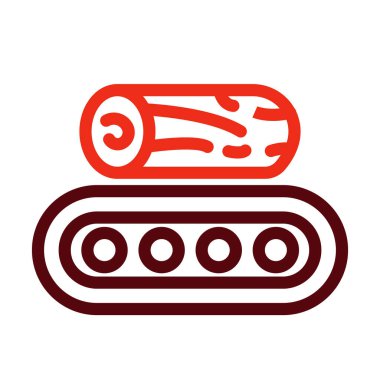 Kişisel ve Ticari Kullanım İçin Taşıyıcı Kayış Vektör Kalın Çizgi İki Renk Simgeleri