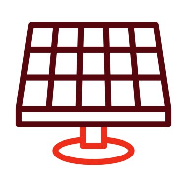 Kişisel ve ticari kullanım için Güneş Paneli Vektör Kalın Çizgisi İki Renk Simgesi