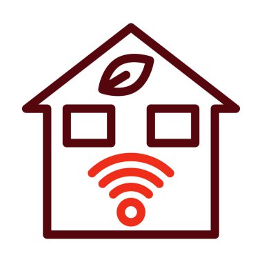 Akıllı Çiftlik Vektörü Kalın Çizgi Kişisel ve Ticari Kullanım İçin İki Renk Simgesi