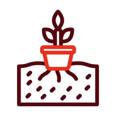 Kişisel ve Ticari Kullanım İçin Hidrofonik Vektör Kalın Çizgisi İki Renk Simgesi