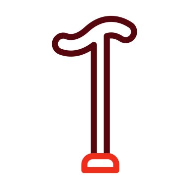 Yürüyen Çubuk Vektör Kalın Çizgisi Kişisel ve Ticari Kullanım İçin İki Renk Simgesi