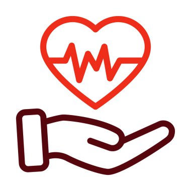 Kişisel ve Ticari Kullanım İçin Sağlık Vektörü Kalın Çizgisi İki Renk Simgesi