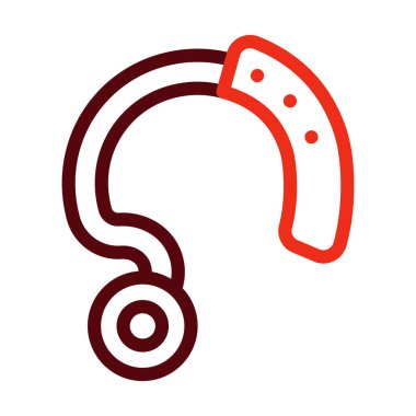 Kişisel ve ticari kullanım için İşitme Yardımı Kalın Çizgi İki Renk Simgeleri