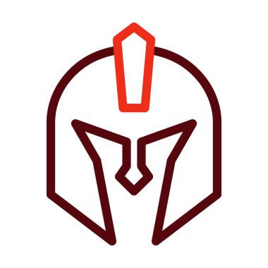 Şövalye Miğferi Kalın Çizgi İki Renk Simgesi Kişisel ve Ticari Kullanım İçin