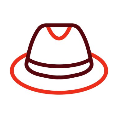 Panama Şapka Vektör Kalın Çizgisi Kişisel ve Ticari Kullanım İçin İki Renk Simgesi