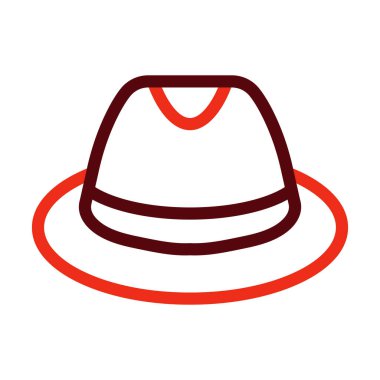 Panama Şapka Vektör Kalın Çizgisi Kişisel ve Ticari Kullanım İçin İki Renk Simgesi