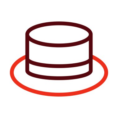 Kişisel ve ticari kullanım için Boater Vector Kalın Çizgisi İki Renk Simgesi