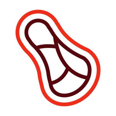 Kişisel ve Ticari Kullanım İçin Et Vektörü Kalın Çizgisi İki Renk Simgesi