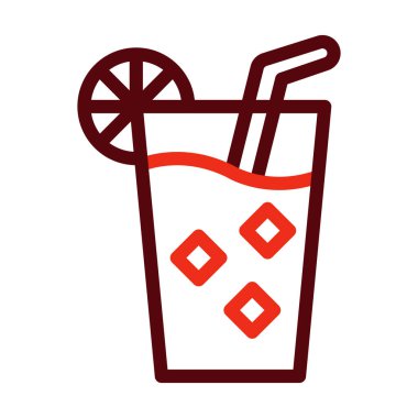Kişisel ve ticari kullanım için Juice Vector Kalın Çizgisi İki Renk Simgesi
