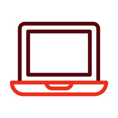 Kişisel ve ticari kullanım için Laptop Vektör Kalın Çizgisi İki Renk Simgesi