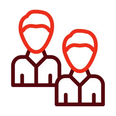 İş Arkadaşı Vektör Kalın Çizgisi Kişisel ve Ticari Kullanım İçin İki Renk Simgesi