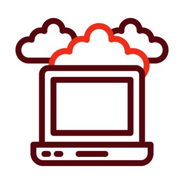 Kişisel ve ticari kullanım için Bulut Vektörü Kalın Çizgisi İki Renk Simgesi