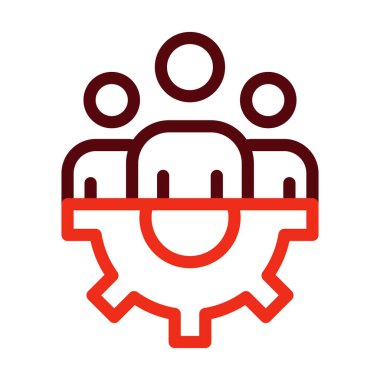 Kişisel ve Ticari Kullanım İçin Takım Çalışması Kalın Çizgi İki Renk Simgesi