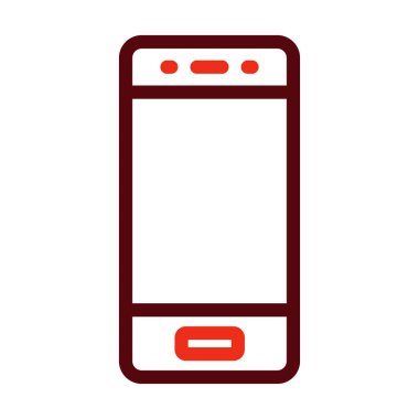 Kişisel ve Ticari Kullanım İçin Akıllı Telefon Vektör Kalın Çizgisi İki Renk Simgesi