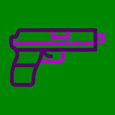 Kişisel ve Ticari Kullanım İçin Tabanca Vektör Kalın Çizgisi İki Renk Simgesi