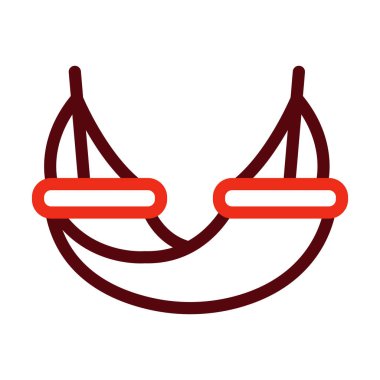 Hamak Vektör Kalın Çizgisi Kişisel ve Ticari Kullanım İçin İki Renk Simgesi