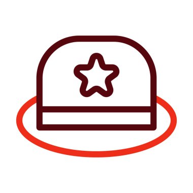 Kişisel ve ticari kullanım için Şapka Vektör Kalın Çizgisi İki Renk Simgesi