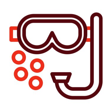 Şnorkel Vektör Kalın Çizgisi Kişisel ve Ticari Kullanım İçin İki Renk Simgesi