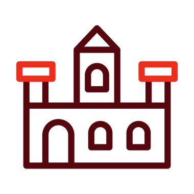 Kale Vektör Kalın Çizgisi Kişisel ve Ticari Kullanım İçin İki Renk Simgesi