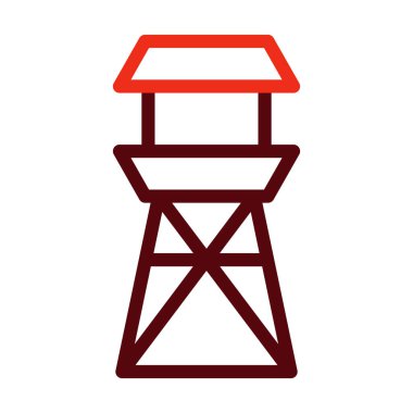 Deniz Feneri Vektör Kalın Çizgisi Kişisel ve Ticari Kullanım İçin İki Renk Simgesi