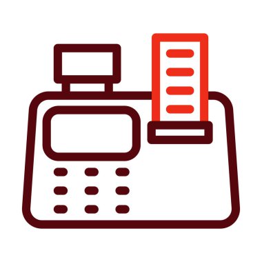 Kişisel ve ticari kullanım için Cash Machine Vector Kalın Satır İki Renk Simgeleri