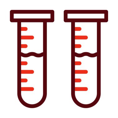 Kişisel ve ticari kullanım için Test Tüpü Kalın Çizgisi İki Renk Simgesi