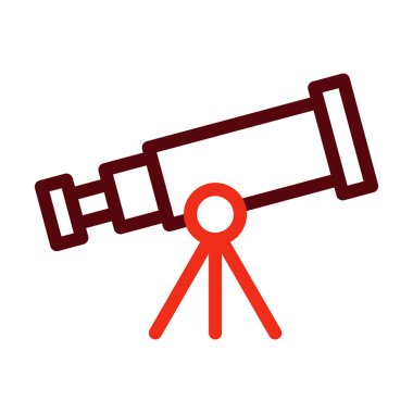 Kişisel ve ticari kullanım için Teleskop Vektör Kalın Çizgisi İki Renk Simgesi