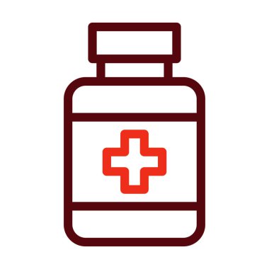 Kişisel ve ticari kullanım için Ağrı kesici Kalın Çizgi İki Renk Simgeleri