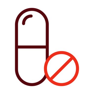 Kişisel ve ticari kullanım için hap vektör kalınlığı iki renk simgesi