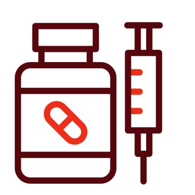 Kişisel ve Ticari Kullanım İçin Steroid Vektör Kalın Çizgisi İki Renk Simgesi