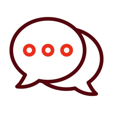 Sohbet Vektörü Kalın Çizgisi Kişisel ve Ticari Kullanım İçin İki Renk Simgesi