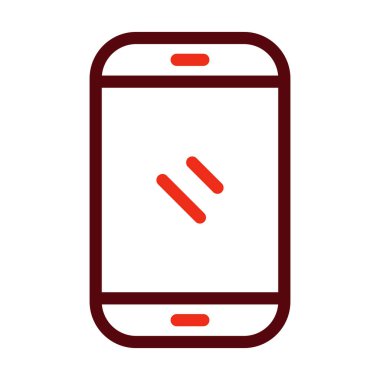 Kişisel ve ticari kullanım için Cep Telefonu Vektör Kalın Çizgisi İki Renk Simgesi