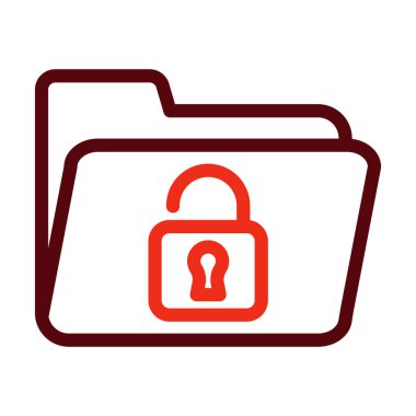 Kişisel ve Ticari Kullanım İçin Kilitli Vektör Kalın Çizgisi İki Renk Simgesi