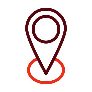 Kişisel ve Ticari Kullanım İçin Konum Vektör Kalın Çizgisi İki Renk Simgesi