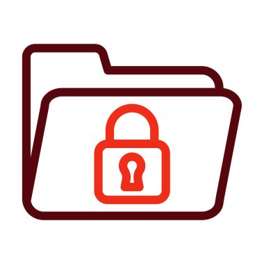 Kişisel ve Ticari Kullanım İçin Kilitli Vektör Kalın Çizgisi İki Renk Simgesi