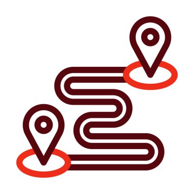 Kişisel ve ticari kullanım için hedef vektör kalınlığı iki renk simgesi