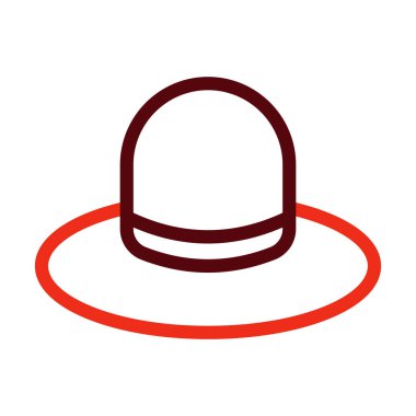 Kişisel ve ticari kullanım için Şapka Vektör Kalın Çizgisi İki Renk Simgesi