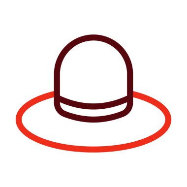 Kişisel ve ticari kullanım için Şapka Vektör Kalın Çizgisi İki Renk Simgesi