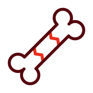 Kişisel ve ticari kullanım için Kemik Vektörü Kalın Çizgisi İki Renk Simgesi