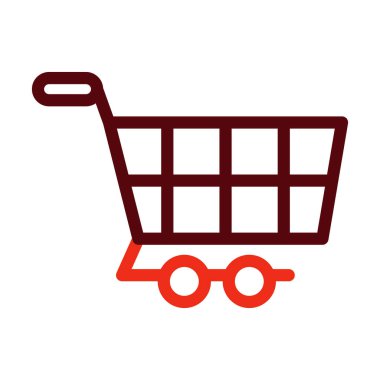 Kişisel ve ticari kullanım için Cart Vektör Kalın Çizgisi İki Renk Simgesi
