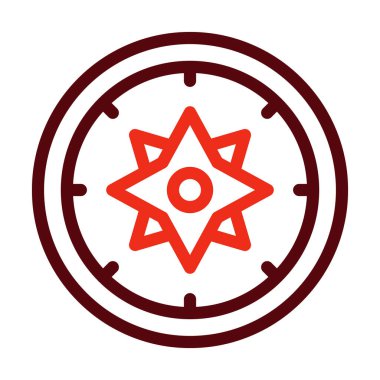 Kişisel ve ticari kullanım için Pusula Vektör Kalın Çizgisi İki Renk Simgesi