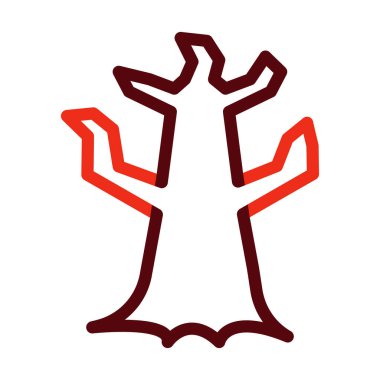 Ölü Ağaç Vektörü Kalın Çizgisi Kişisel ve Ticari Kullanım İçin İki Renk Simgesi