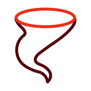 Tornado Vektör Kalın Çizgisi Kişisel ve Ticari Kullanım İçin İki Renk Simgesi